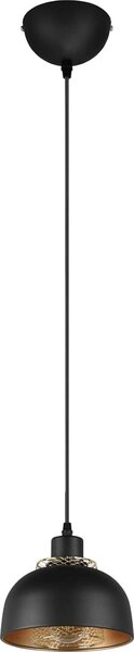 Lightling Lampada a sospensione Pancho, Ø 18 cm, altezza: max. 150 cm, regolabile in altezza, metallo nero opaco, max: 40W
