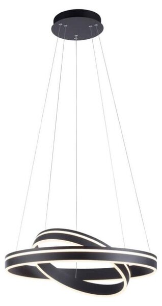 Paul Neuhaus Lampada a sospensione LED Smart Home Q VITO ottone opaco rotonda doppio anello telecomando nero soggiorno, sala da pranzo, cucina 8420-60, 8420-55, 8420-13