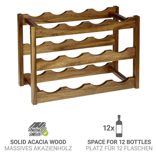 Portabottiglie per vino in legno numero di bottiglie 12 Fondi – Wenko