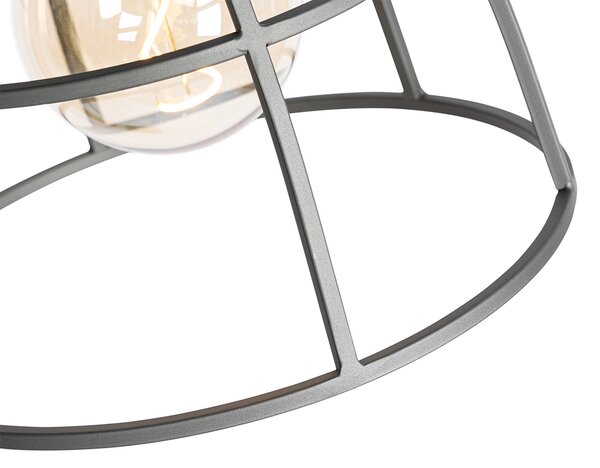 Lampada da terra industriale grigio scuro con legno - Arthur
