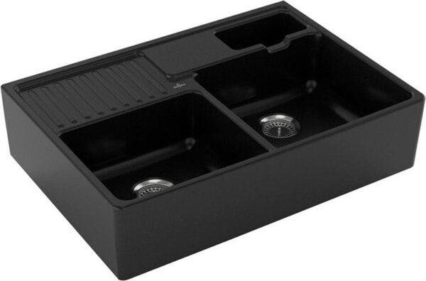 Lavello Villeroy & Boch a doppia vasca 895 x 630 mm funzionamento manuale cromite