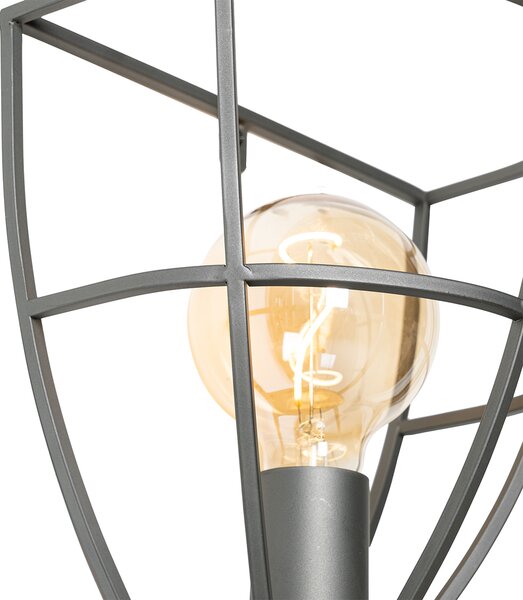 Lampada da parete industriale grigio scuro con interruttore - Arthur