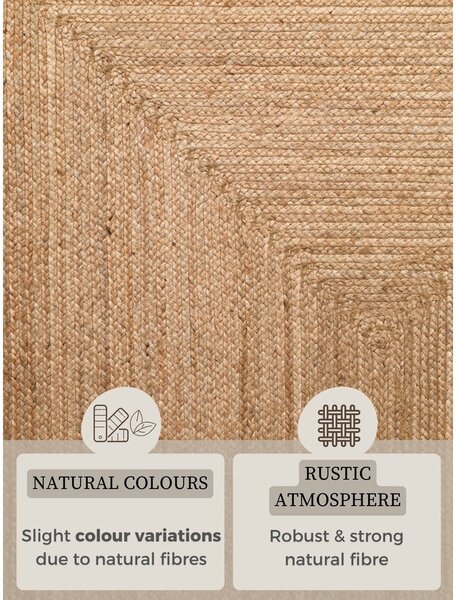 Tappeto di colore naturale in iuta reversibile/tessuto a mano 80x150 cm Juno – Hanse Home