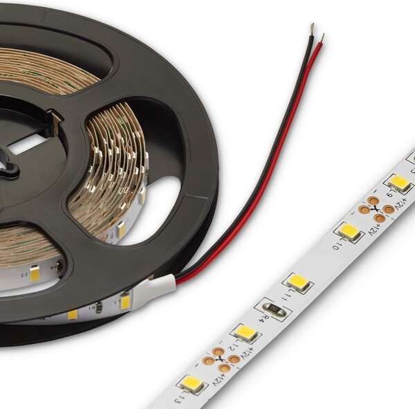 Striscia LED 2835 12 VDC 6 Watt/m 5 m larghezza 8 mm altezza 1,2 mm bianco freddo 6500K accorciabile Striscia luminosa dimmerabile SOTECH