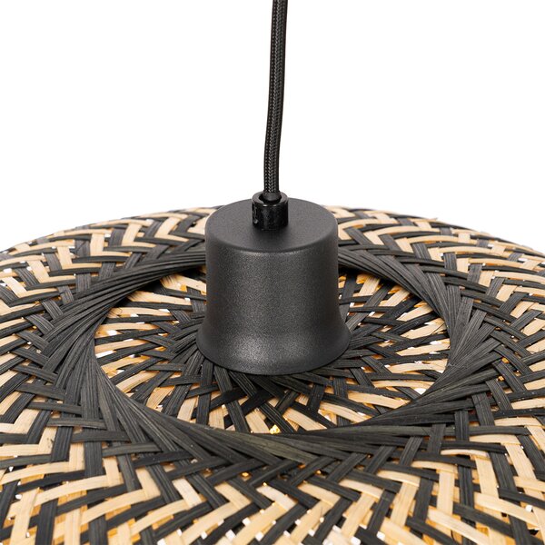 Lampada a sospensione orientale in bambù nero 40 cm - Ostrava