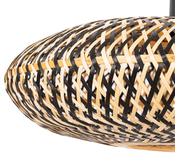 Lampada a sospensione orientale in bambù nero 50 cm - Ostrava