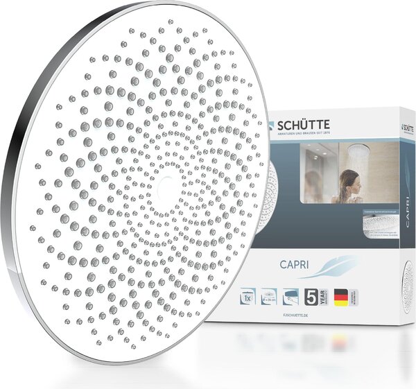 SCHÜTTE CAPRI Soffione, cromato/bianco