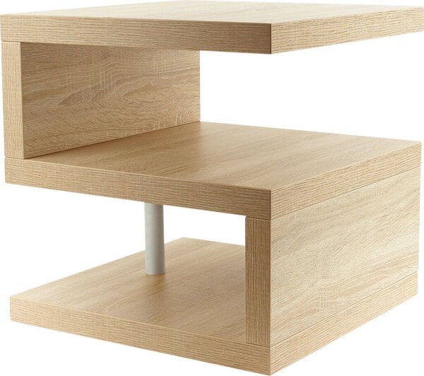 Tavolino Sigi Sonoma in rovere di 44x44x44cm incollato