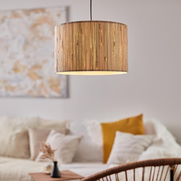 Lampada a sospensione regolabile in altezza con paralume in alghe marine, max. 52 W, Ø 35 cm