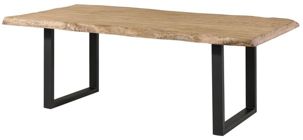 MASSIVMOEBEL24 | FREEFORM 5 tavolo da pranzo in legno di mango - verniciato beige / gambe in ferro U antracite matt 200x100