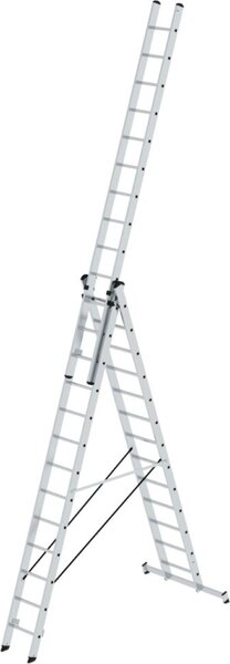Scala multiuso a 3 sezioni con traversa nivello® 3x13 pioli