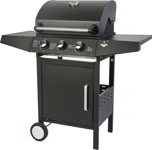 Barbecue El Fuego: barbecue a gas San Angelo a 3 bruciatori, carrello barbecue, barbecue da giardino