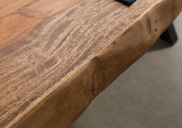 MASSIVMOEBEL24 | Tavolo da pranzo in legno di sheesham - decapato grigio / gambe mikado antracite matt 200x100x79