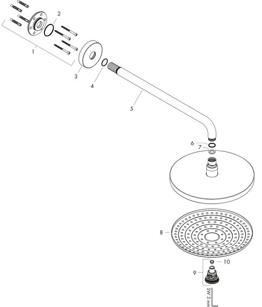 Hansgrohe soffione Raindance Select S 240 2jet 240mm braccio doccia 390mm Bianco / Cromo