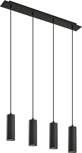 Lindby lampada a sospensione Joffrey, 76 cm, nero, 4 luci, GU10