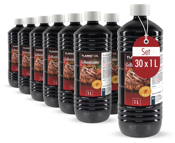 30 unità di liquido per accendere il barbecue FLAMBIOL® da 1 litro