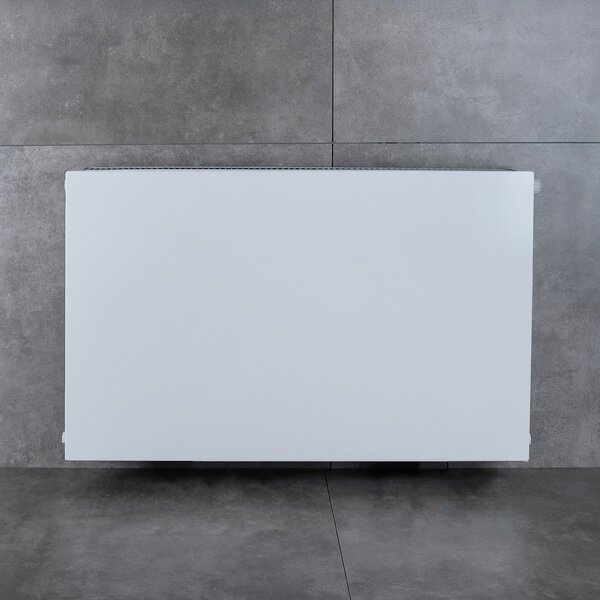 BELRAD Copertura per radiatori Pannello piatto magnetico, bianco RAL 9016, frontale liscio in acciaio inossidabile, facile da montare su radiatori a lamelle 600x600 mm