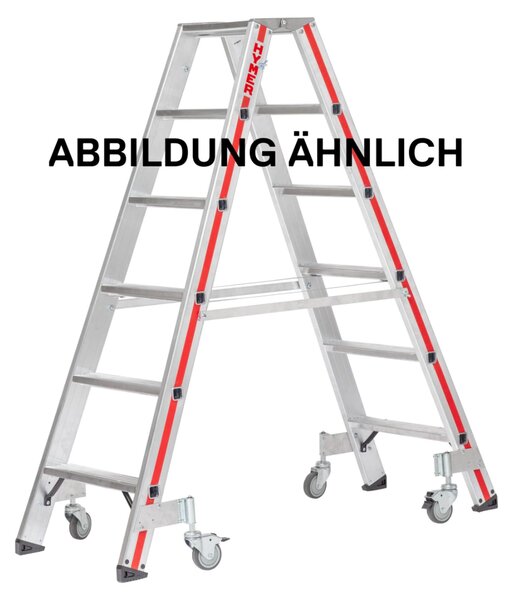 Scala a pioli Hymer con rotelle, 2x8 gradini
