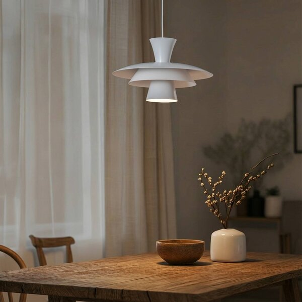 Lampada a sospensione Plato Luminex, dimmerabile, Bianco / Opale, Soggiorno / Sala da pranzo, Metallo, Moderno, Lampada a sospensione