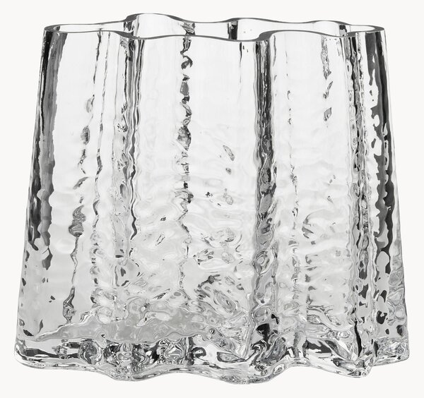 Vaso in vetro soffiato con superficie strutturata Gry, alt. 19 cm