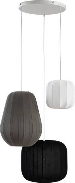 Lindby lampada a sospensione Helin nero/bianco/grigio, Ø 60 cm, 3 luci