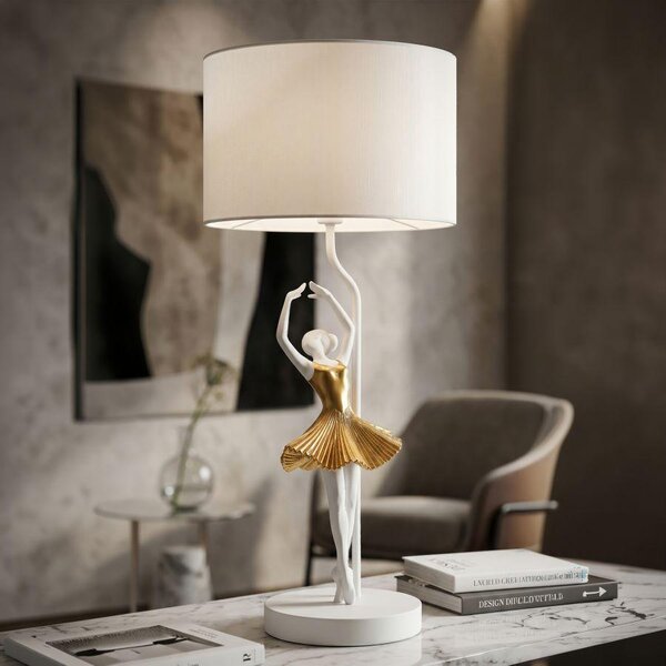 Mauro Ferretti lampada da tavolo dancer E27 Ø 28x64 cm oro bianco