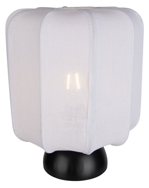 Lampada da tavolo Japandi nera con paralume bianco - Nori