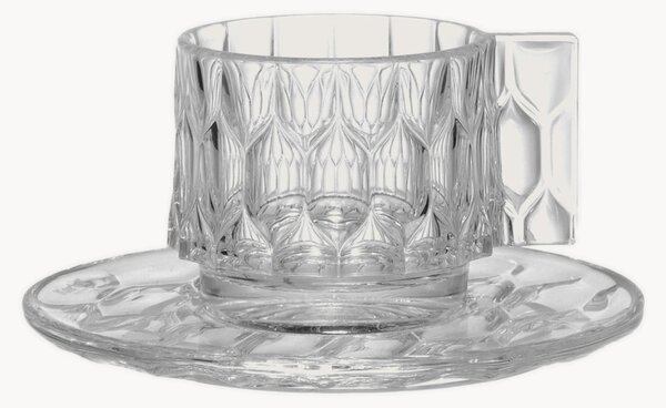 Tazzine da caffè e piattini con motivo strutturato Jellies 4 pz