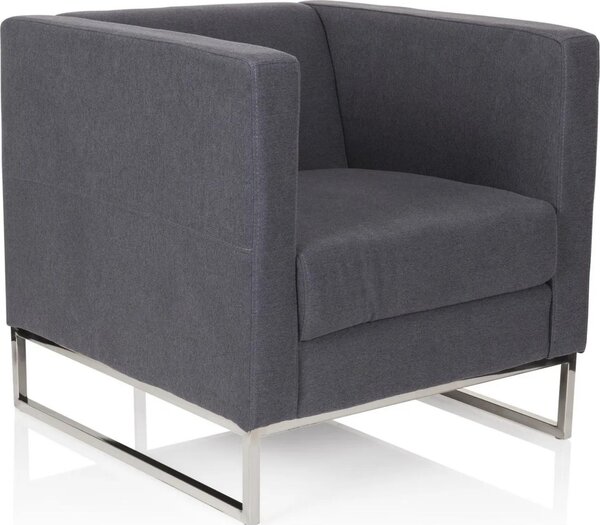 Poltrona lounge BARBADOS in acciaio inox 1 posto grigio scuro