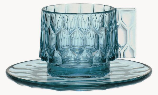 Tazzine da caffè e piattini con motivo strutturato Jellies 4 pz