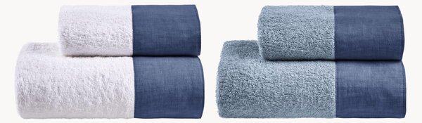 Set di 4 asciugamani in spugna di cotone Azul