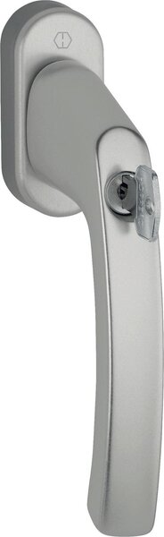 HOPPE maniglia per finestra LIÈGE con serratura, mandrino quadro 7x40 Nm 35 effetto acciaio inox
