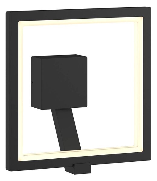 Applique LED quadrate Lucande, antracite, metallo, IP65