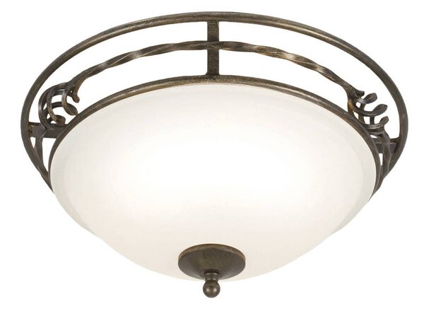 Lampada da soffitto rotonda Pembroke nero-oro-bianco 2xE27x60W in metallo, dimensioni: 16,5x36,5x36,5 cm, IP20, Elstead