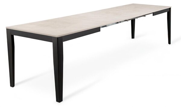 Tavolo Allungabile, Top in melaminico cemento bianco BIG Dimensioni 80x130 Max 290 x h 76 cm, peso kg 68 Fino a 12 persone Top cemento bianco