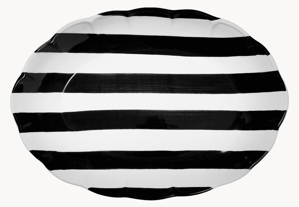 Piatto da portata dipinto a mano Stripe