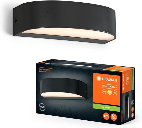 LEDVANCE Lampada da esterno a LED Endura Style IP65 Wall Ilay Grigio scuro Bianco caldo 4099854217500