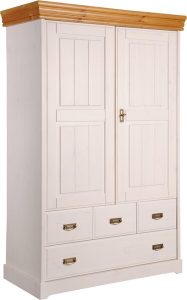 Armadio per biancheria >SZ-0132< in bianco - 120x190x55 (LxAxP)