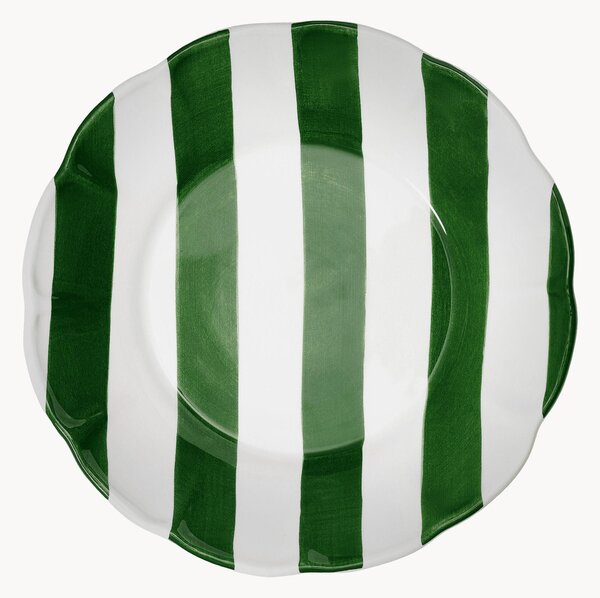 Piatto piano dipinto a mano Stripe