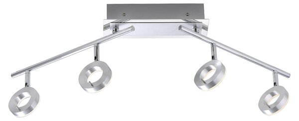 Plafoniera LED alluminio 4 fiamme IP44 orientabile 3000 lumen