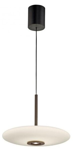 PAUL NEUHAUS Lampada a sospensione PURE E-Vitrum LED 8W 2700-5700K + LED 10W 2700-5700K marrone / opalino 2084-34