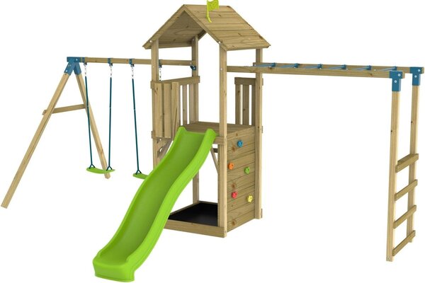 TP Toys Grattacielo 3 Torre giochi da giardino con scivolo e altalena