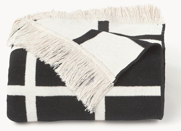 Coperta a quadri con frange Edison