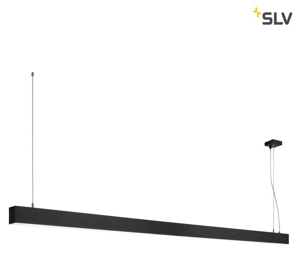 Lampada a sospensione SLV Glenos, 2 metri, nera, 4000K, a forma allungata