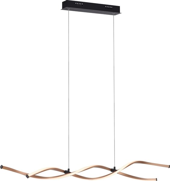 Lampada a sospensione a LED - Nero - Giallo oro - Metallo - 110 x 120 cm