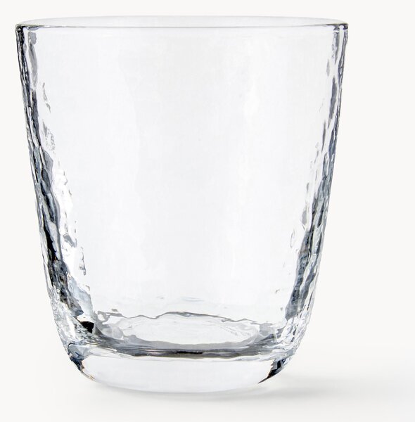 Set di 4 bicchieri acqua in vetro soffiato irregolare Hammered