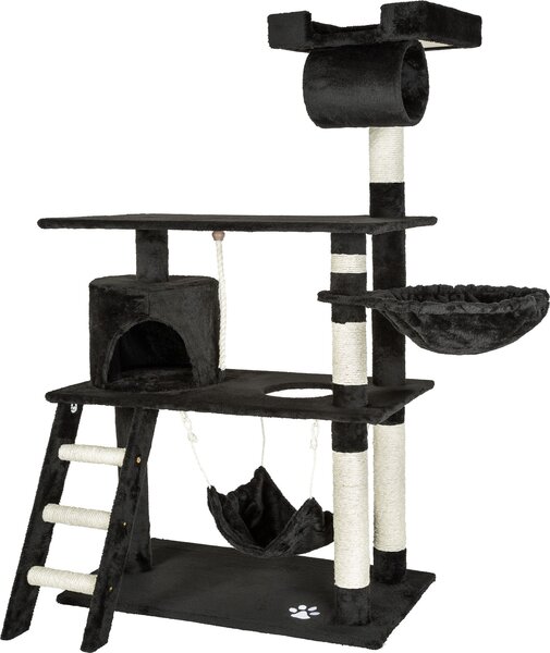 Tectake® Marcel, il tiragraffi di 141 cm, con scale, cavo di gioco e protezione antiribaltamento