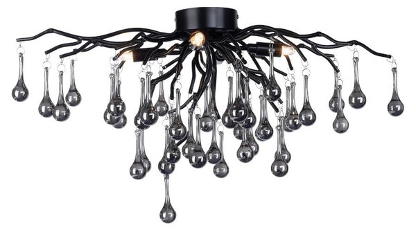 Lampada da soffitto ICICLE nera-fumé 4xG9x40W in vetro, dimensioni: 35x60x30 cm, IP20, Paul Neuhaus