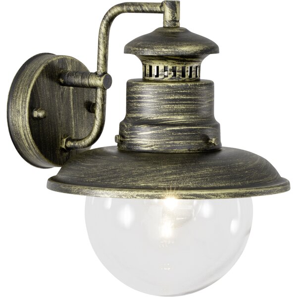 Lampada da parete per esterni, attacco E27, resistente agli spruzzi - metallo/vetro