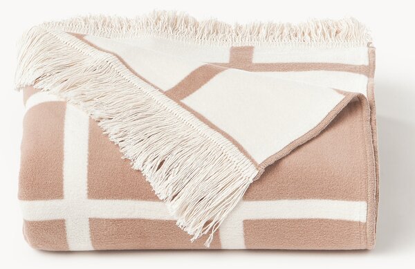Coperta a quadri reversibile con frange Edison
